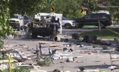 Shocking video shows moment truck carrying leaking propane tank explodes in suburbs
