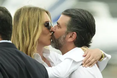 Donald Trump Jr. and girlfriend Bettina Anderson can’t resist excessive PDA before President Trump’s arrival